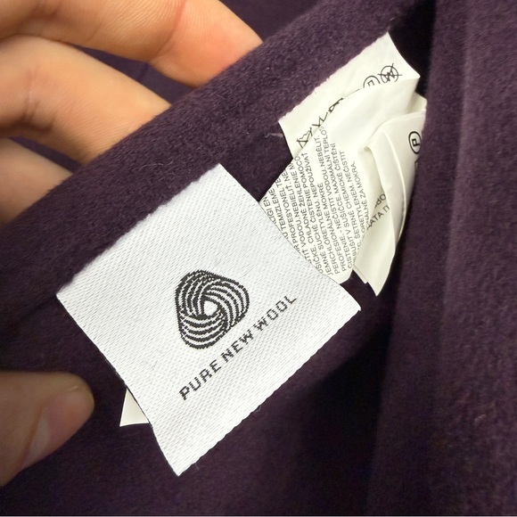 MaxMara ‘S Wool Eggplant Dark Purple Belted Wrap Long Coat - Picture 6 of 7